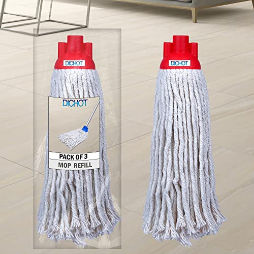 DICHOT-Round-Mop-Cotton-Refill-Replaceable-mop-Head-Red-300-GM-Pack-of-3