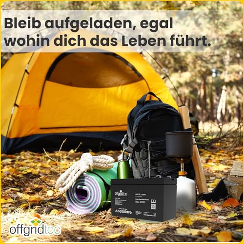 Offgridtec AGM 7Ah 20HR 12V Solarbatterie VRLA, Deep‑Cycle AGM Speicher für Solar‑ & Hybridanlagen, Niedrige Selbstentladung, Wartungsfrei, Auslaufsicher, Lange Lebensdauer, 2‑Jahres‑Garantie