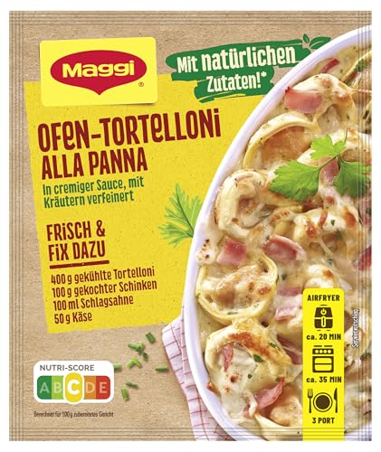 MAGGI Fix für Ofen-Tortelloni alla panna, Würzmischung, mit natürlichen Zutaten*, für 3 Portionen, 1er Pack (1 x 36g)