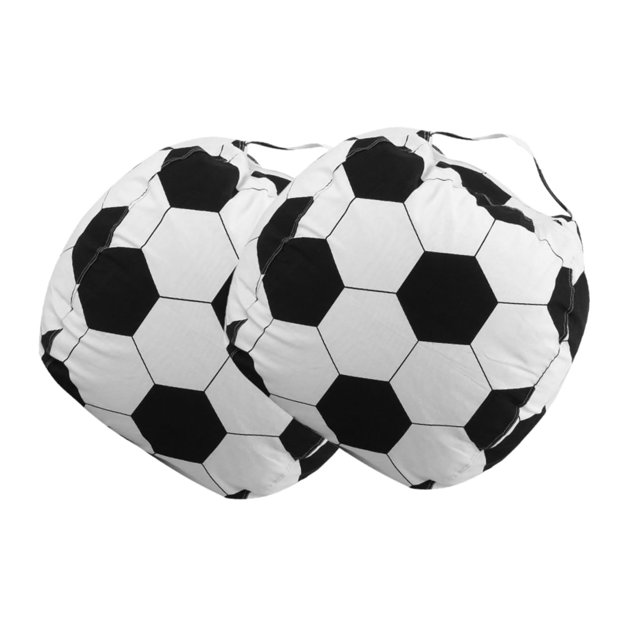 WHAMVOX 2pcs Large Soccer Bean Bag Covers for Stuffed Animal Storage Soft Toy Organizer House Decor Portable Foldable