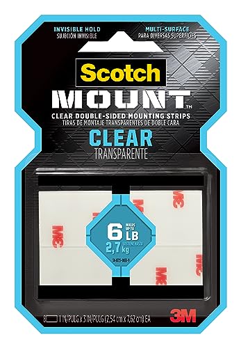 La mejor comparación de Sistemas de adhesivos de montaje - 5 favoritos. 44 Scotch-Mount, 3M, Tiras Adhesivas Doble Cara para Montaje, 25.4 mm x 7.62 cm, Adhesión Extrema, Sostiene hasta 5,4 kg, 8 piezas