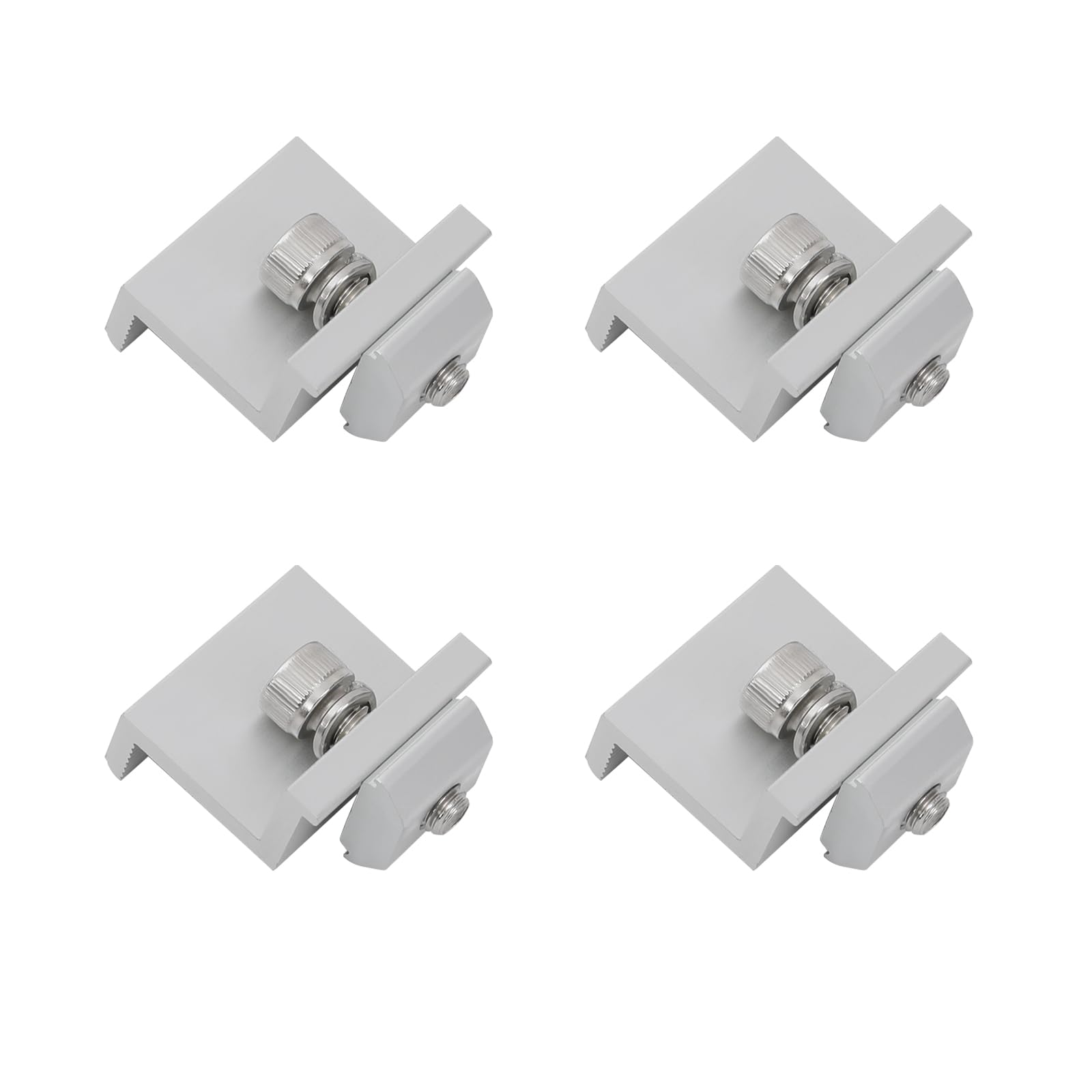 Set di 10 supporti per pannello solare, per tetto in mattoni PV | Sistema di montaggio in alluminio con 10 binari, 4 terminali e 6 morsetti centrali, viti e cuscinetti, per pannelli solari