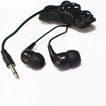 100 Pack Bulk Earbuds Headphones Classroom Student Testing Ear Buds Kids Bulk Headphones Disposable Earbuds Individually Wrapped for Schools, Libraries, Hospitals Black