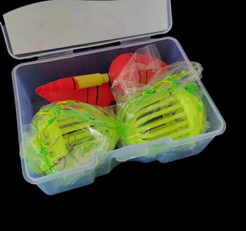 KTGCOZS Pack of 2 Fishing Basket Baits Lure Carp Feeder Cage Explosive Hook - Thumbnail 4