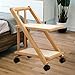 Fenteer Rolling Utility Table Cart with Lockable Wheels 2 Tier Multifunctional Shelf Bedside Table for Home Office Bathroom
