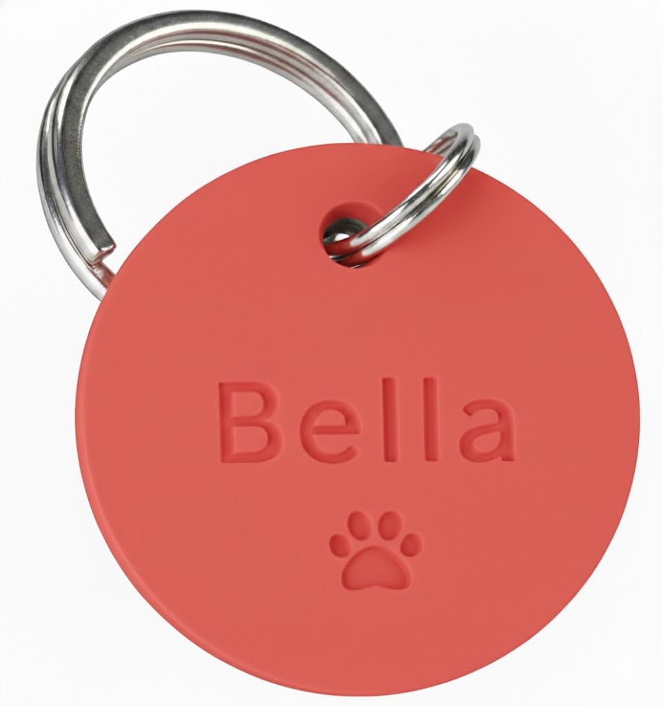 Silicon Double-Sided Engraved Dog Tags for Pets UK- Soft Personalised Dog Name Tags, No Noise Pet ID Tags with Engraving for Dogs Collars (1) — image 1