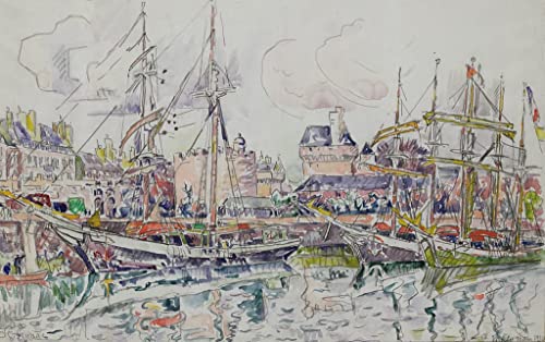Saint Malo par Paul Signac habiller mur blanc grand poster toile 58x90cm