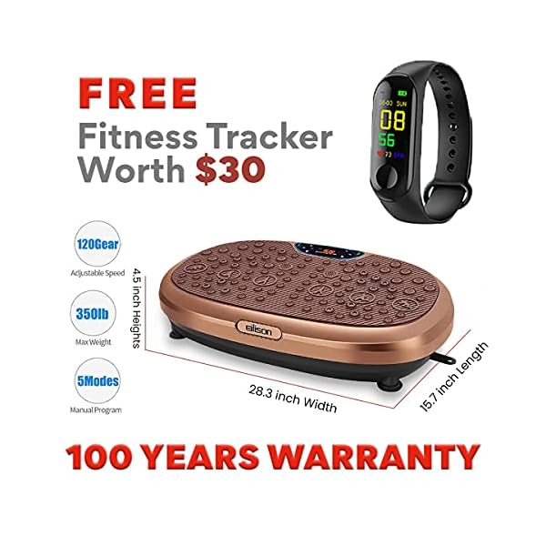 EILISON FitMax 3D XL Vibration Plate Exercise Machine - Whole Body Workout Vibration Fitness Platform w/Loop Bands - Home Workout for Lymphatic Drainage Machine for Weight Loss, Wellness, Recovery