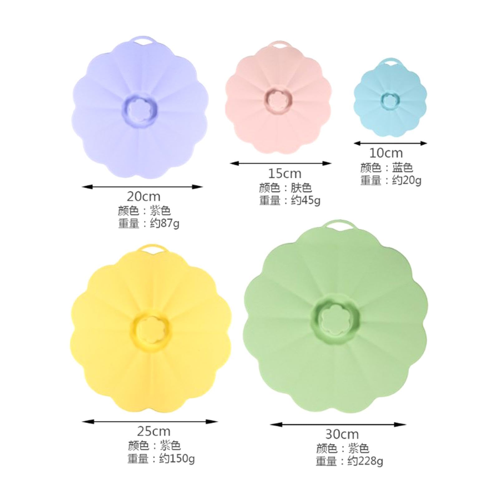 5 Pezzi Coperchi in Silicone Coperchi Antischizzo Microonde Coperchi Salvafreschezza Riutilizzabili Resistenti Calore Adatti per Pentole Ciotole Piatt, Multicolore