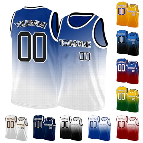 Image of Custom Basketball Jersey for Men - Personalized Name & Number, Embroidered or Printed, Athletic Shirt for Kids, Boys & Youth
