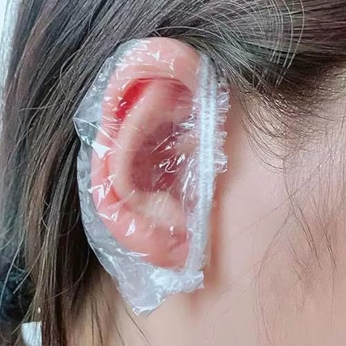 LeTradeJP 使い捨て 耳キャップ 100枚入 耳カバー 入浴 洗髪 染色 パーマ 耳保護 ワンサイズ 男女兼用 (ホワイト)