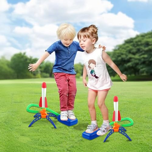 HhBdy Raketen Spielzeug für Kinder, Rakete Spielzeug mit 8 Schaumraketen Rakete Luftdruck Im Freien Rocket Toy für Kinder Raketen Luftdruck für Geburtstagsgeschenke für Jungen und Mädchen