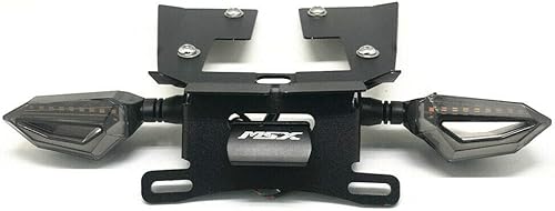 Compatible con MSX125 GROM MSX125SF 2016-2020 Soporte eliminador de guardabarros trasero Tidy Fender Soporte de placa de matrícula LED intermitente