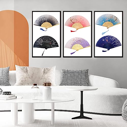 CaiTang 6 Pezzi Ventagli Pieghevoli da Donna