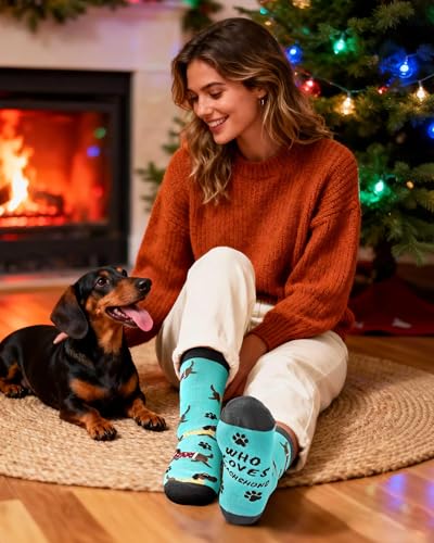 Image of Moyel Funny Socks for Women Fun Funky Socks Funny Gifts for Women Teen Girls Pickleball Dachshund Turtle