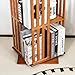 YOWOS Rotating Bookshelf Tower, 360 Display Spinning Bookcase, Bamboo Bookshelf Floor Standing Storage Rack, Wood Narrow Book Shelf Organizer for Kids&Adults, Walnut 6 Tier