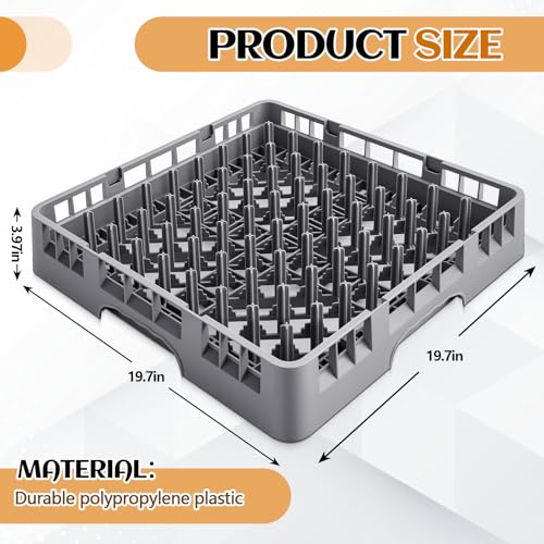 Aurelema 1 Pack Commercial Dishwasher Tray Rack, Peg Dish, Gray by Aurelema - Used condition - Image 2