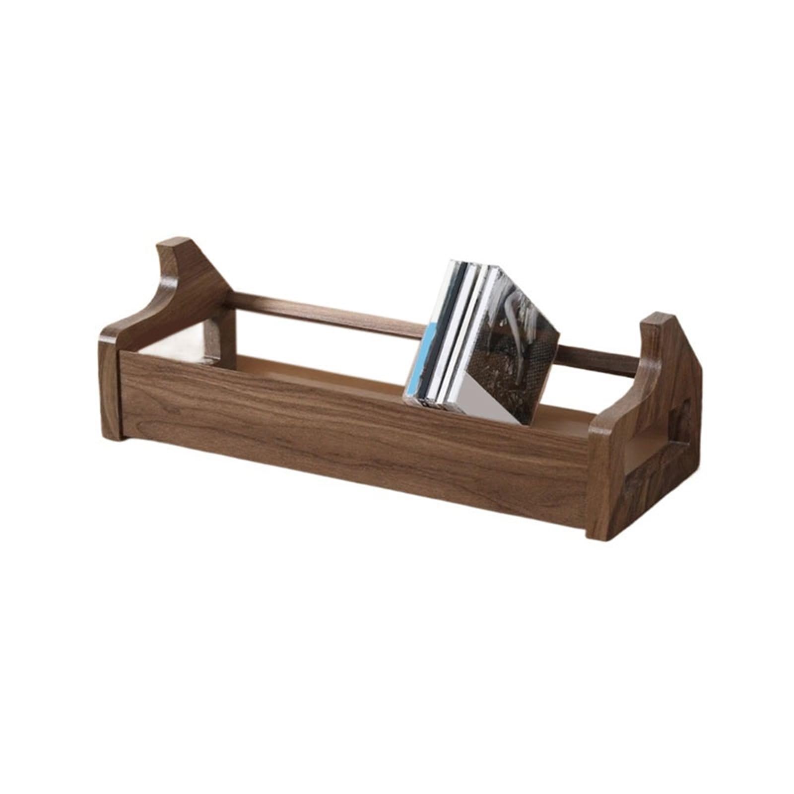 Huangj-0527 CD storage Desktop Vinyl Records Stand Wooden Storage Holder for Home Office Lounges Record