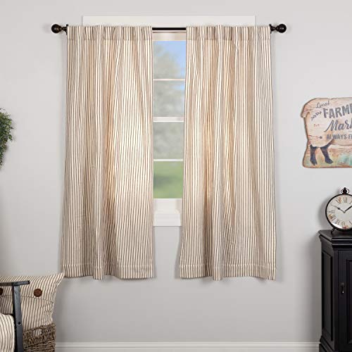 Katie's Vintage Stripe Panel Curtains, Set of 2, 63" Long,