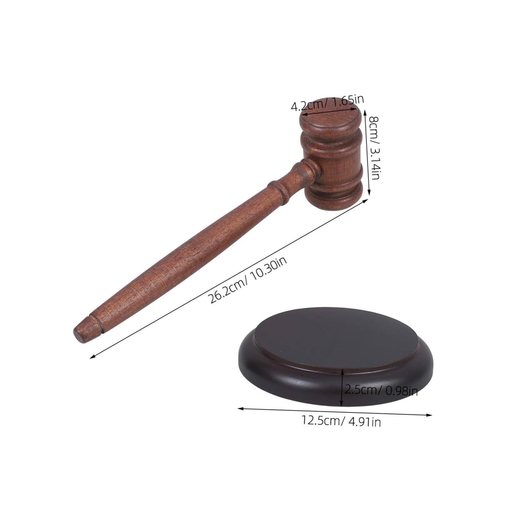 Martillo de juez de madera retro con base y bloque de sonido, martillo de corte de agarre cómodo for abogados, subastadores, uso legal y de subasta Mazas de madera