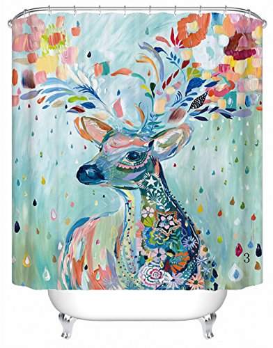 DAFENP Duschvorhang Waschbar Wasserdichter Anti-Schimmel,Duschvorhang inkl.8 Kunststoffhakens,Duschvorhang Polyester (180cm x 180cm,Eine Vielzahl von Mustern) (style3-4)