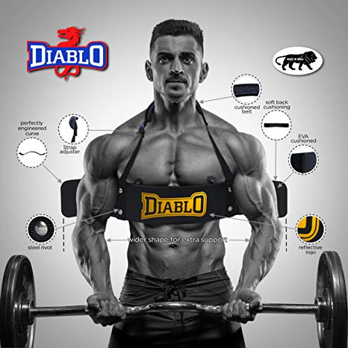 Image of Diablo Arm Blaster for Muscle Arms Bicep Builder with Heavy Duty Padded Straps(Yellow Sticker)