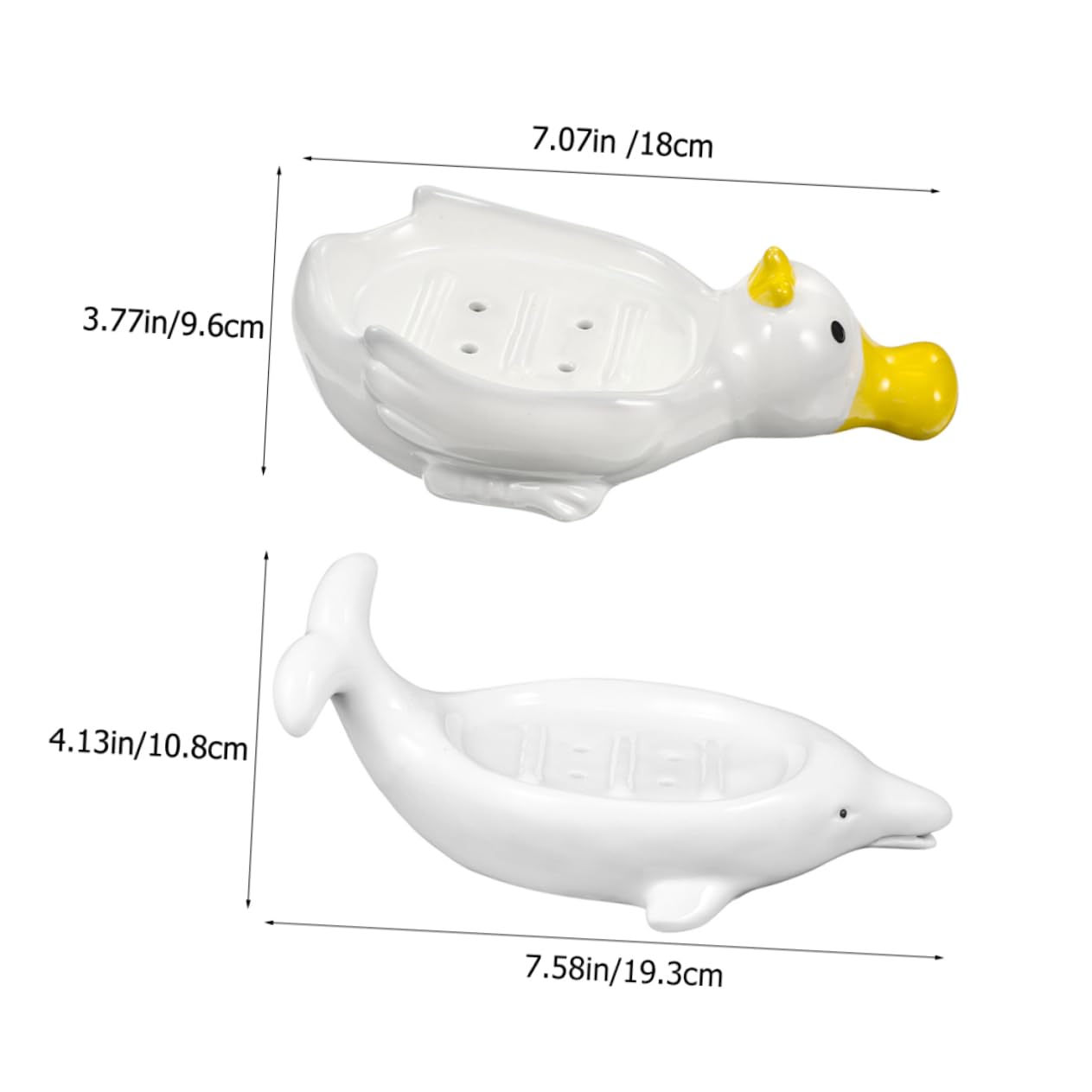 TOPBATHY 2piezas Jabonera Cerámica Animal Bañera Cocina Organizador Lavabo Portátil Escurridor