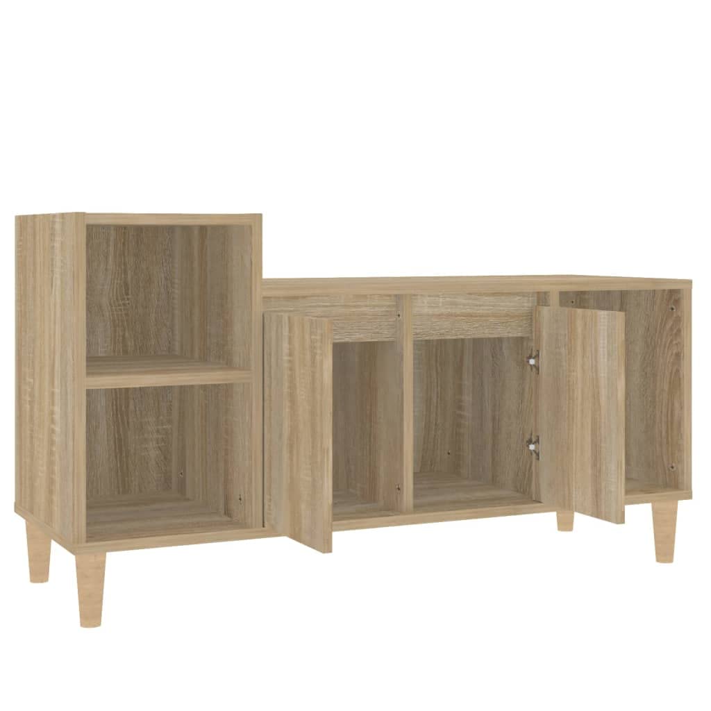 vidaXL Meuble TV, Armoire de Télévision avec Compartiments et Portes, Meuble de Télé avec Rangement Salle de Séjour, Moderne, Chêne Sonoma Bois d'Ingénierie