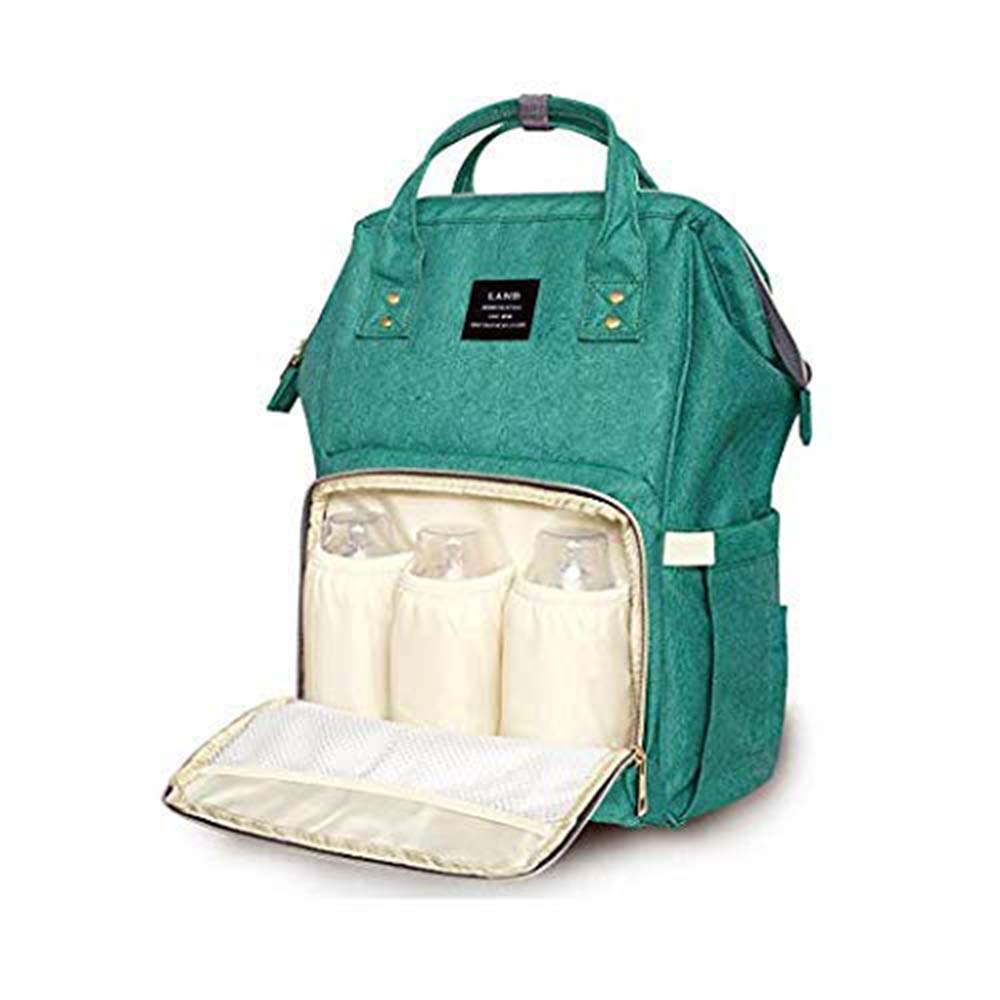 Chinmay Kids Diaper Backpack - Multifunctional Waterproof Nappy Tote Bag - Large Size (20 x 18 x 40 cms) (Multi) (Green)