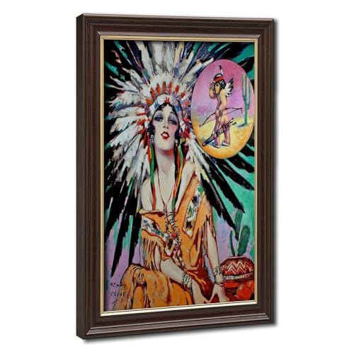 Affiche vintage Pin-up indienne par Henry Clive déco murale sur toile 20x30 cm
