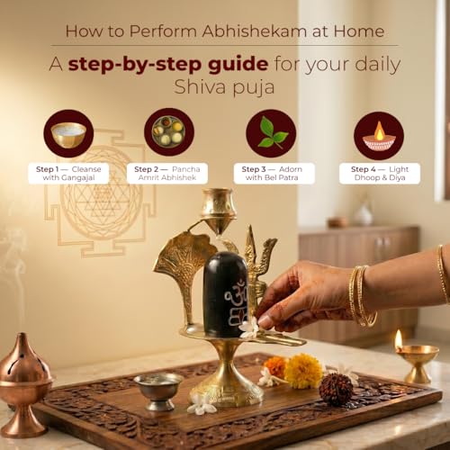Image of Divine Hindu Brass Trishul Dhari Shivling with Automatic Ganga Jal Drop | Continuous Jalabhishek Shiv Lingam for Sawan & Pooja Room | Lord Shiva Idol Gift for Housewarming & Maha Shivratri