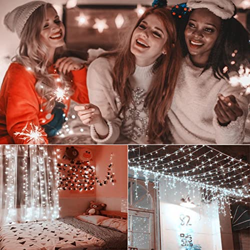 Christmas Lights, Christmas Decorations Snowflake String Lights 19.6 Ft 40 Led Fairy Lights Battery Operated Waterproof For Xmas Garden Patio Bedroom Party Decor Indoor Outdoor Celebration Lighting #TOP4