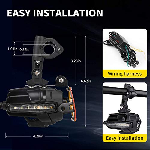 image for SUPAREE Motorcycle LED Auxiliary Lights Spot Driving Fog Light Turn Si