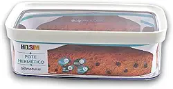 Pote Hermético para Bolo de Forma (Preto) 1.5L Acrílico Transparente (Branco)