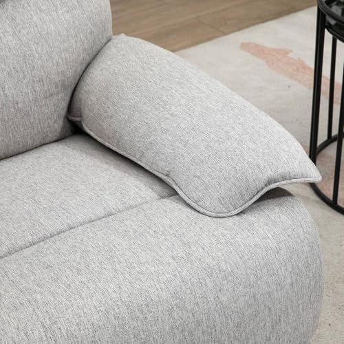 HOMCOM Sillón Reclinable de Salón Sillón Relax Reclinable Manual hasta 150° Tapizado en Tela con Reposapiés Carga 160 kg para Sala de Estar Dormitorio Oficina 89x98x101 cm Gris - imagen 8