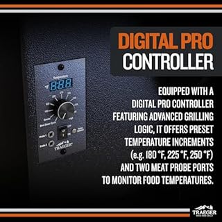 Traeger Grills Pro 22 Wood Pellet Grill & Smoker, Electric Pellet Smoker Grill Combo, 6-in-1 BBQ Versatility, 572 sq. in. Grilling Capacity, Meat Probe, 450 Degree Max Temperature, 18LB Hopper, Bronze