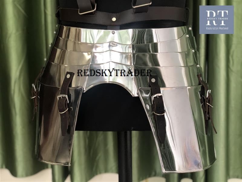 Imperial Faulds and Tassets - LARP Medieval Leg Armor Metallic - Silver - Image 3