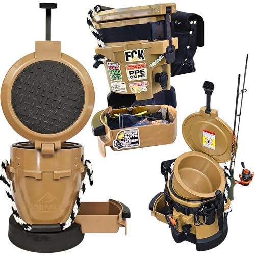 Animus Workstation Coolers -Heavy Duty 5-in-1 Cooler with Built-in Seat, Dry Drawer & Thick Insulated Walls-Lunch, Water & Gear Storage Ideal for Hunting, Fisherman & Professional Tradesman