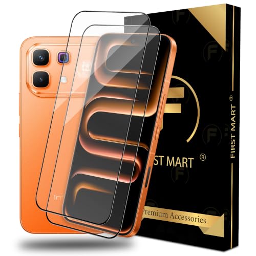 Image of FIRST MART Tempered Glass Screen Protector for Infinix Note 60 Pro - Full-Glue Screen Guard, 3D Edge to Edge, HD Clear, Bubble-Free, Case-Friendly, Black, Pack of 2