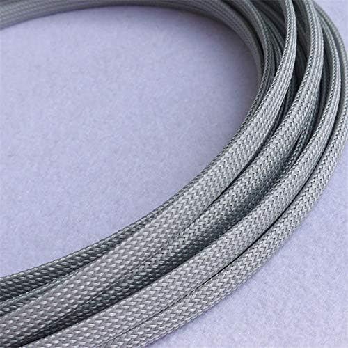 10m 30m Gray 6mm Nylon Net Expandable Sleeving High Density Sheathing Plaited Cable Sleeves Shock-absorbing Net - Cable Sleeves - - (Length: 30M)