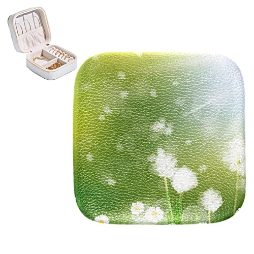 Boîte de rangement à bijoux cuir synthétique vert, mini coffret de voyage - 2