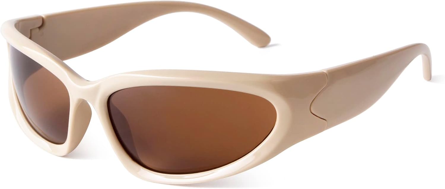 ADE WU Wrap Around Fashion Sunglasses for Women Men Trendy y2k Swift Oval Futuristic Rave Sun Glasses Goggles