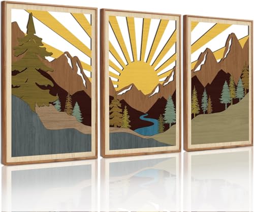 Décoration murale soleil CHDITB 863 en métal pour salon et chambre