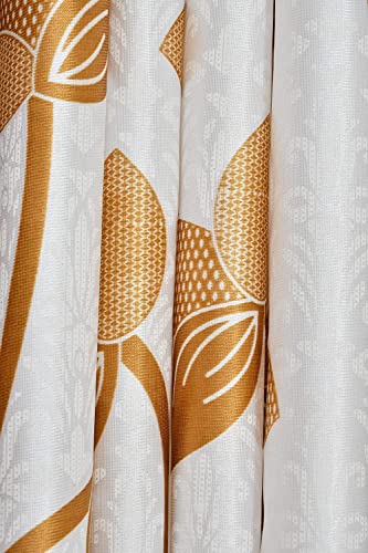 Image of Long Door Heavy Quality Print Curtains 9 Feet Long | High Tenacity Yarn Polyester Curtains | Premium Screens for Home Office | Prada for Living Room Bedroom | (Gold, 1pc)