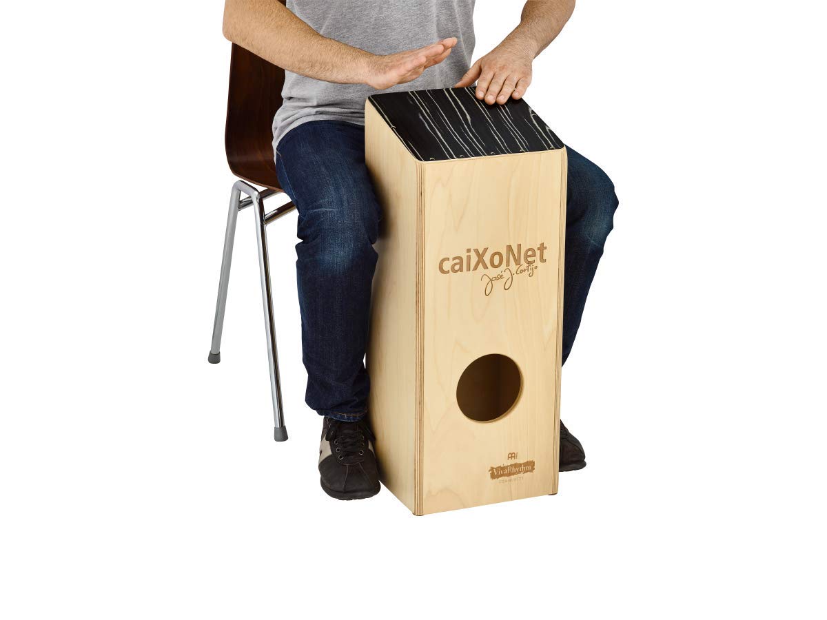 Meinl Percussion Caixonet Cajon Instrument - Drum Box Oversize con Suono Rullante - Superficie di Suono in Striped Onyx (VR-CAIXN)