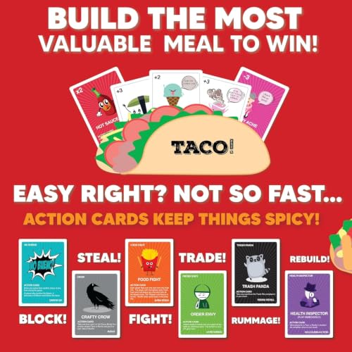 Image of Tickles Taco vs Burrito Strategy Card Game | Fast-Paced Funny Food Battle Strategy Game for Kids & Adults (Ages: 6+ Years, Players: 2-4)