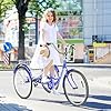 7-Speed Adult Tricycle with Large Basket 24/26 Inch, Stable 4-Wheel Cruise Bicycle for Shopping, Beach and City Trike Perfect for Men, Women, Seniors(26 Blue) #1