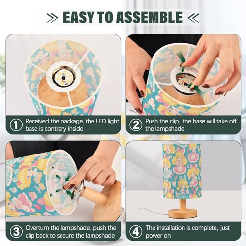 Lámpara de mesa infantil con figura de muñeca rubia miniatura 4