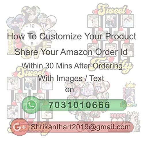 Image of Shrikant Art Personalized My Family Multi-Photo Collage Wall Hanging - Large 18x12 Inch Custom Wooden Frame with 11 Photo Slots for Home Decor in Black