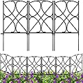 AMAGABELI GARDEN & HOME 10 Panels 24in(H)×10ft(L) Decorative Garden Fences and Borders for Dogs Rustproof Metal No Dig Fence Panels Garden Edging Border for Animal Barrier Flower Beds Yard Patio